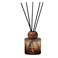 Diffuseur de parfum d'ambiance vintage pour la maison, parfum personnalisé, bouteille cylindrique givrée ambre avec bouchon boule en bois pour chambre et salon