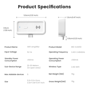 Répéteur WiFi Tuya, amplificateur de signal, extension de portée, plug-and-play, couverture 15-20M, sécurité optimisée, application Smart Life, Type-C 5V - Product Image 6