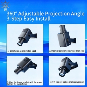 Proiettore LED Personalizzato IP67 in Alluminio con Logo, Lampada di Proiezione Pubblicitaria con <span class=keywords><strong>Laser</strong></span> per Insegne Aziendali e Decorazioni Natalizie - Product Image 4