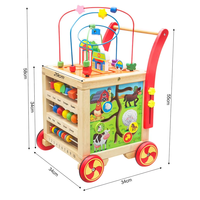 Jouets en bois pour bébé, chariot de marche multifonctionnel, cube d'activités avec musique, jouets éducatifs pour l'apprentissage des enfants