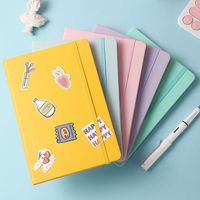 Cuadernos de Tapa Dura A5 al por Mayor, con Logotipo Personalizado, Color Macaron, Cuadernos de Cuero PU Impermeables con Banda Elástica