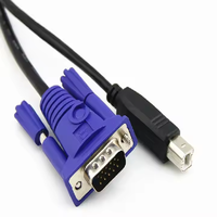 1.5m USB 2.0 KVM Câble VGA Commutateur USB Câble Standard VGA 15pin PC Ordinateur Portable Imprimante Moniteur Convertisseur Adaptateur