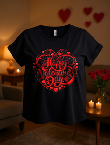 T-shirt stampata per San Valentino da donna, taglie forti, vestibilità ampia, manica corta, girocollo, 100% cotone jersey, casual, per tutte le stagioni - Product Image 2