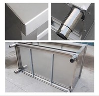 Armoires de cuisine en acier inoxydable, tables de travail, portes coulissantes, étagères de préparation modulaires, armoires verticales, restaurant