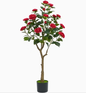 Producto personalizado Plantas de flores artificiales en maceta Camelia Tea Rose Flower <span class=keywords><strong>Tree</strong></span> 120cm Árbol artificial - Product Image 4