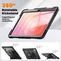 Étui rotatif à 360° pour Samsung Galaxy Tab S12 Ultra 14,6 pouces avec bandoulière, support rotatif et protection d'écran intégrée