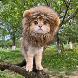 Venta al por mayor Cosplay peluca León melena suplemento mascota gato perro con oreja
