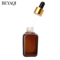 Cosmétique soins de la peau sérum gouttes pour les yeux lotion verre crème ambre verre visage flacon compte-gouttes, flacon compte-gouttes en verre avec boîte d'emballage