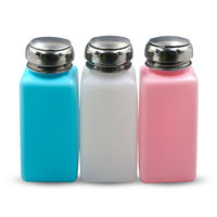 Bouteille à alcool à âme en aluminium 200 ml (8 oz), flacon de lavage pour vernis à ongles, flacon de solvant en plastique à pression, flacon de lavage pour planches