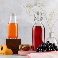 Bouteille en verre transparent pour boissons 8oz 240ml, récipient vide pour aliments, emballage personnalisé avec logo estampé à chaud pour lait et chocolat