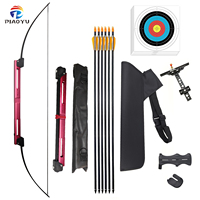 Kit d'arc à poulies pliable en métal Piaoyu, kit complet d'archerie avec flèches et accessoires pour le tir sur cible en extérieur