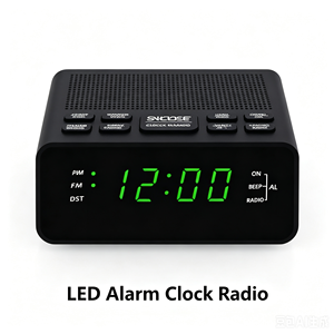 <span class=keywords><strong>Radio</strong></span>-réveil numérique LED AM/FM avec haut-parleur intégré, alimentation par piles ou secteur, pour chevet, avec fonction snooze, vente en gros - Product Image 4