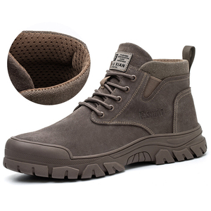 أحذية عمل منخفضة الارتفاع بمقدمة فولاذية للحام، مصنوعة من الجلد المدبوغ مع نعل مطاطي، أحذية أمان بتوصيل سريع من المصنع مباشرة - Product Image 4