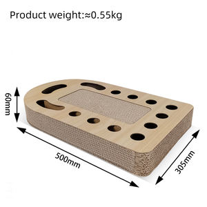 Großhandel Maßgefertigtes Wal-förmiges Umweltfreundliches Holz Doppelseitiges Gebogenes Design Langlebiges Katzen-Kratzbrett Katzenbaum - Product Image 6