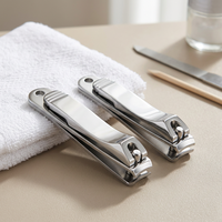 Coupe-ongles professionnel en acier inoxydable avec lame courbée, type levier, lime intégrée pour manucure et pédicure, poignée ergonomique