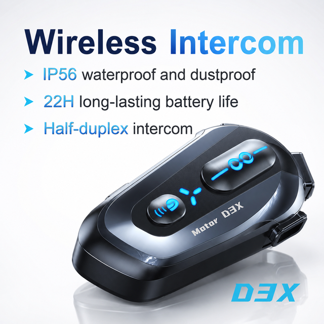 5.4 Motorcycle Helmet Intercom Headset Unlimited Riders 300M Group Talk Music Sharing IPX6 1000mAh 25H Playback