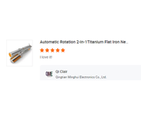Sèche-cheveux et lisseur 2 en 1 à rotation automatique, lisseur et boucleur portable avec 3 réglages de température ajustables
