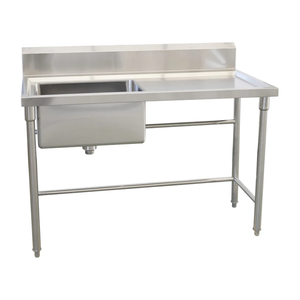 Évier commercial en acier inoxydable, évier de blanchisserie, évier de cuisine à cuve unique avec égouttoir, adapté aux cuisines et salles à manger - Product Image 4