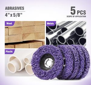 180 disques abrasifs violets de 4 po x 5/8 po pour meuleuse d'angle - Élimination de la rouille sur bois, métal, fibre de verre et revêtements de peinture - Product Image 5