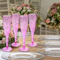 BST 6.5oz gobelet en plastique jetable rose glold violet bleu paillettes noël champagne verres à vin tasse de fête de mariage