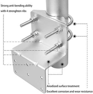 Poste de Montaje para Antena de 30 cm de Diámetro, Mástil de 38 mm para Antena Celular 4G LTE Omnidireccional para Exteriores, Soporte de Pared - Product Image 4
