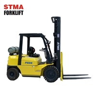 Montacargas STMA de 3 Toneladas (3000 kg, 6600 lb) con Motor de Gasolina y GLP, Certificación CE y EPA, Doble Combustible, Servicio OEM
