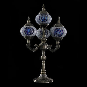 Lampe de table marocaine en verre coloré <span class=keywords><strong>Marrakech</strong></span> 4 Globes, lampe de table ottomane turque en mosaïque - Product Image 4