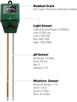 Testeur de sol 3 en 1, humidité du sol/lumière/pH, kit de test pour jardinage, ferme, pelouse