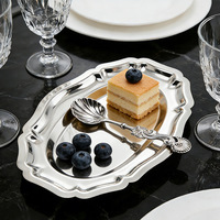 Plateau de service en métal couleur or argent, décoration de fête de mariage, plaque en acier inoxydable 304