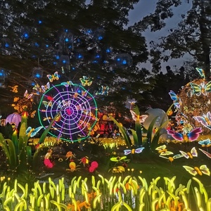 Événement de <span class=keywords><strong>vacances</strong></span> plante artificielle en plastique fleurs LED rougeoyantes lumières de roseau jardin événement centre commercial nouvel an affichage extérieur - Product Image 3