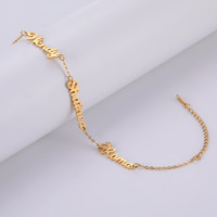 Nom personnalisé à la mode 18K or nom Bracelets 304 316 acier inoxydable lettre en forme de bracelet amoureux pour les Couples anniversaire