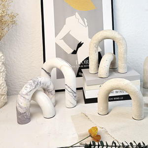 Décoration d'intérieur moderne, <span class=keywords><strong>sculpture</strong></span> géométrique en arche, décoration en marbre, art en pierre personnalisé, ornement de luxe pour la chambre, le bureau, cadeaux - Product Image 2