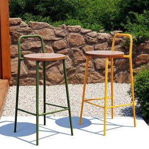 Silla de Bar nórdica moderna de lujo para exteriores, taburete alto con respaldo, famosa por el ocio <span class=keywords><strong>en</strong></span> el hogar, Popular <span class=keywords><strong>en</strong></span> <span class=keywords><strong>Internet</strong></span> para la sala de estar - Product Image 5