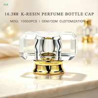 Vente en gros de bouchons de flacon de parfum en résine K de 16,3 mm avec logo personnalisé, bouchons de parfum en plastique dorés de qualité supérieure - MOQ10000PCS