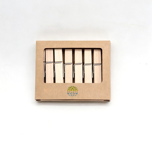 Ensemble de pinces en bois naturel avec logo personnalisé dans une boîte en papier kraft <span class=keywords><strong>pour</strong></span> les cadeaux de mariage, les sacs en papier, les pinces à <span class=keywords><strong>linge</strong></span>, la suspension de photos - Product Image 4