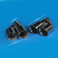 Punta de escape de coche de acero inoxidable grueso con salida doble estilo H de 3,5 pulgadas con borde inclinado biselado para modificación