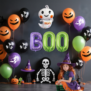 Globos de Látex con Diseño de Halloween, Lindos y Estampados, Duraderos para Uso en Interiores, Muchos Colores, Artículos de Decoración para Fiestas - Product Image 1