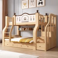 Etagenbett mit Hoch- und Niedrigbetten, Multifunktionales Doppelstock-Kombinationsbett, Holz-Etagenbetten für Kinder