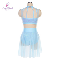 25028 Costumes de ballet haut de danse avec jupes Costumes de danse lyrique robe de danse
