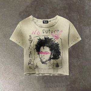 T-shirt da <span class=keywords><strong>uomo</strong></span> personalizzata in cotone lavato con acido, vestibilità ampia e squadrata, con stampa grafica e motivo a lettere, stile streetwear, <span class=keywords><strong>abbigliamento</strong></span> da <span class=keywords><strong>uomo</strong></span> di design - Product Image 1