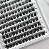 Cils en grappe segmentés faits à la main, longueurs mixtes, effet naturel, faux vison, kit de cils en grappe DIY, logo personnalisé, cils en éventail