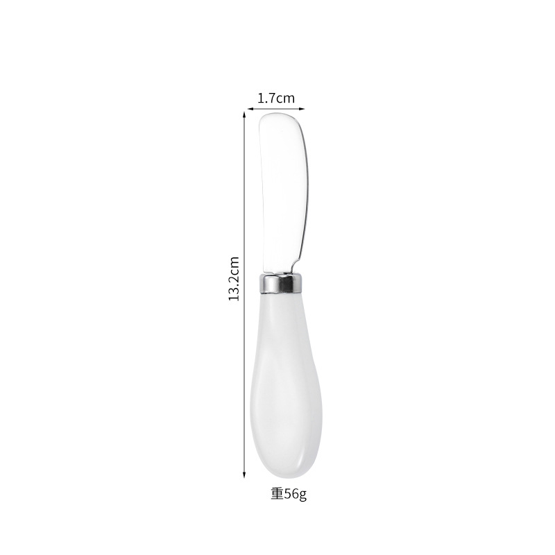 Cuchillo para mantequilla con mango de cerámica blanca, acero 430.