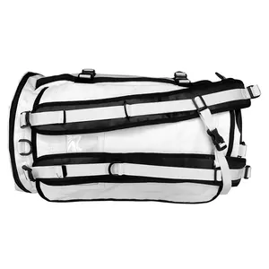 Sport Gym Bag 3 Carrying Ways White 40L 60L Large Weekender Travel Waterproof Duffel Bag With Backpack Straps