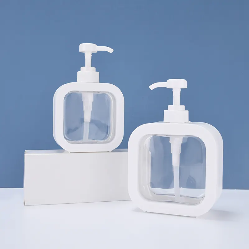 ハンドサニタイザーボトル300ml 500mlスクエアPETプラスチックローションポンプボトル