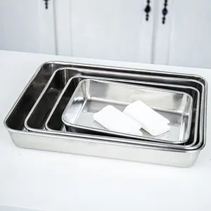 Serving tray high Quality Buffet multifunctional stainless steel rectangle towel disk plate Dedicated plate square serving trays