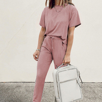 Ensembles trois pièces pour femmes : survêtements streetwear d'hiver personnalisés, gilet à capuche, sweat-shirt court, pantalon à détail boutonné longueur cheville