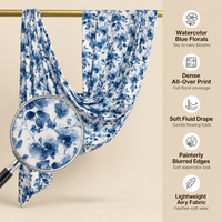 Nuosha OEM Foulard Hijab Imprimé Floral Aquarelle Motif Floral Artistique Mode Femme Musulmane Quotidienne Polyvalent Voile Écharpe