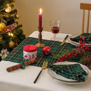 Christmas Plaid <strong>Napkins</strong> in Green Red Scottish Plaid Polyester Fiber <strong>Napkins</strong> Suitable Holiday Table Decoration <strong>Napkins</strong> Placemats - Product Image 5