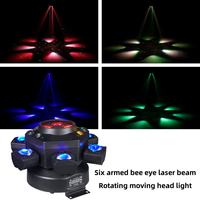 6 Bee-Eyes Faisceau Tête Mobile Lumière DJ Piste De Danse Rouge Vert Laser DJ Lumières Avec Strobe Pour Disco Stage Club Éclairage