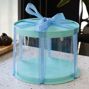 Boîtes à gâteaux hautes en plastique PET transparent de qualité alimentaire, personnalisées, pour cadeaux d'anniversaire, vente en gros - Product Image 3